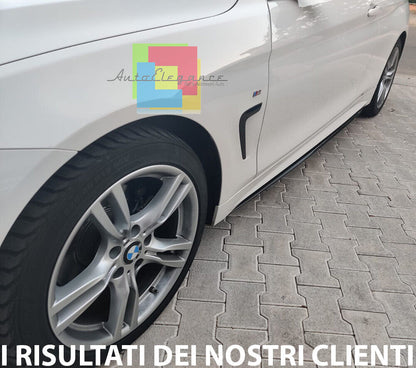 BMW SERIE 4 F32 F33 F36 FLAPS SOTTO MINIGONNE LATERALI ABS NERO LUCIDO LAME