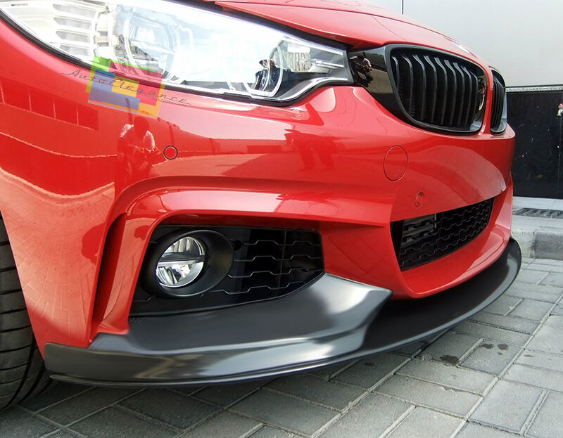 BMW 4 SERIES F32 F33 F36 FRONT SPOILER UNDER BUMPER M SPORT GLOSS BLACK 
