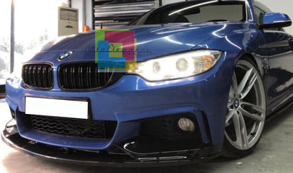 BMW 4 SERIES F32 F33 F36 FRONT SPOILER UNDER BUMPER M SPORT GLOSS BLACK 