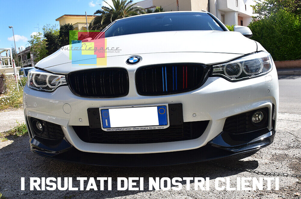 BMW 4 SERIES F32 F33 F36 FRONT SPOILER UNDER BUMPER M SPORT GLOSS BLACK 