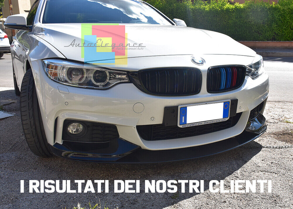 BMW 4 SERIES F32 F33 F36 FRONT SPOILER UNDER BUMPER M SPORT GLOSS BLACK 