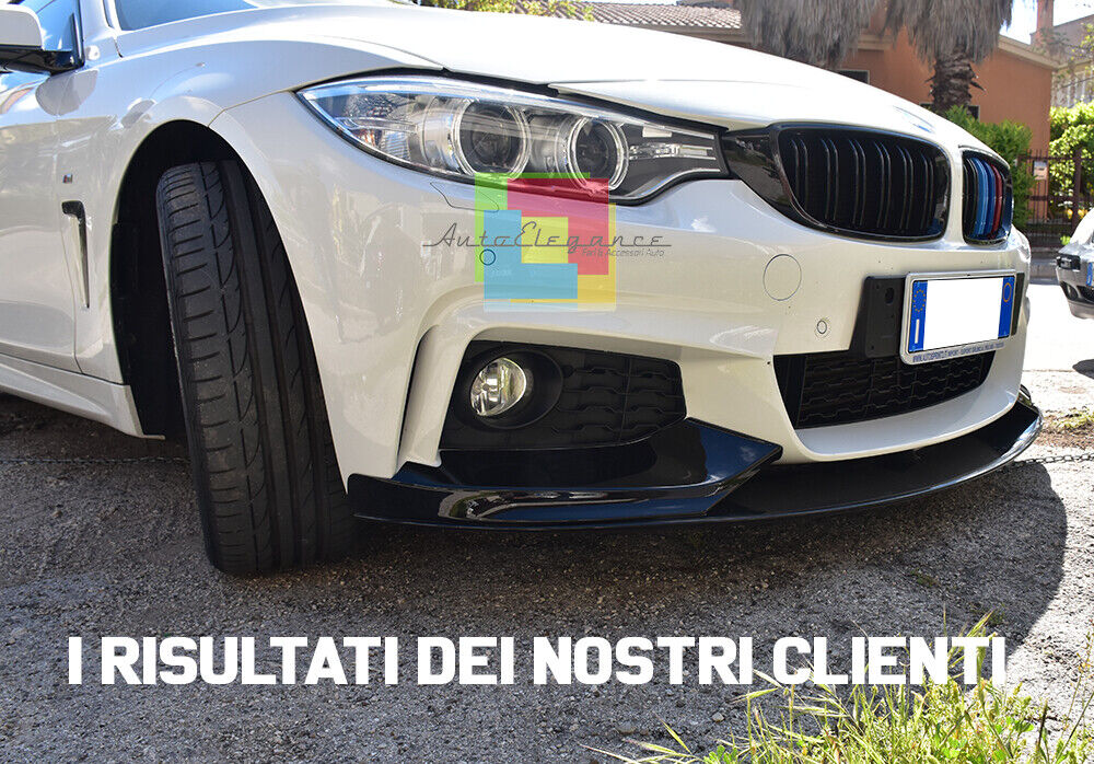 BMW 4 SERIES F32 F33 F36 FRONT SPOILER UNDER BUMPER M SPORT GLOSS BLACK 