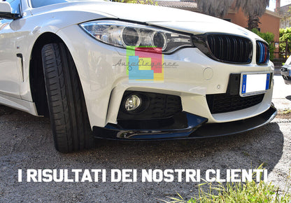 BMW 4 SERIES F32 F33 F36 FRONT SPOILER UNDER BUMPER M SPORT GLOSS BLACK 