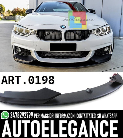 BMW 4 SERIES F32 F33 F36 FRONT SPOILER UNDER BUMPER M SPORT GLOSS BLACK 