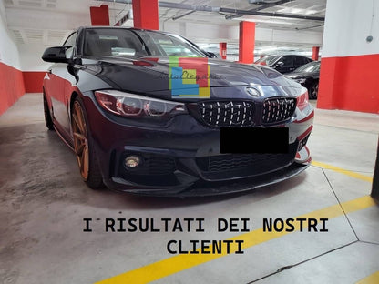 BMW 4 SERIES F32 F33 F36 FRONT SPOILER UNDER BUMPER M SPORT GLOSS BLACK 