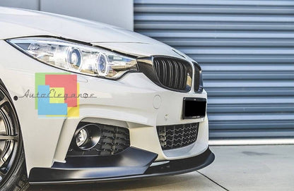 BMW 4 SERIES F32 F33 F36 FRONT SPOILER UNDER BUMPER M SPORT GLOSS BLACK 