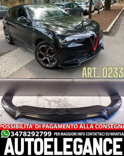 FRONT BUMPER SPLITTER SUITABLE FOR ALFA ROMEO STELVIO GLOSSY BLACK RS LOOK 