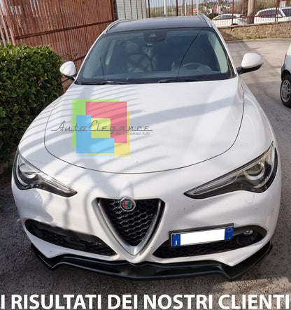 SPLITTER ADATTO PER ALFA ROMEO STELVIO LOOK NERO LUCIDO DESIGN SPORTIVO