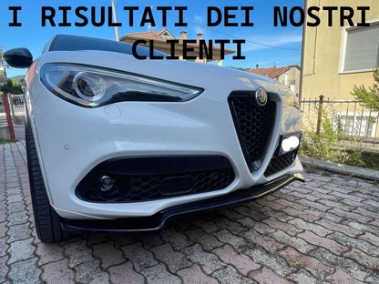 SPLITTER ADATTO PER ALFA ROMEO STELVIO LOOK NERO LUCIDO DESIGN SPORTIVO