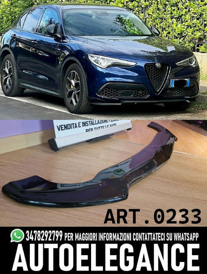 SPLITTER ANTERIORE ADATTO PER ALFA ROMEO STELVIO SPORT NERO LUCIDO 0233