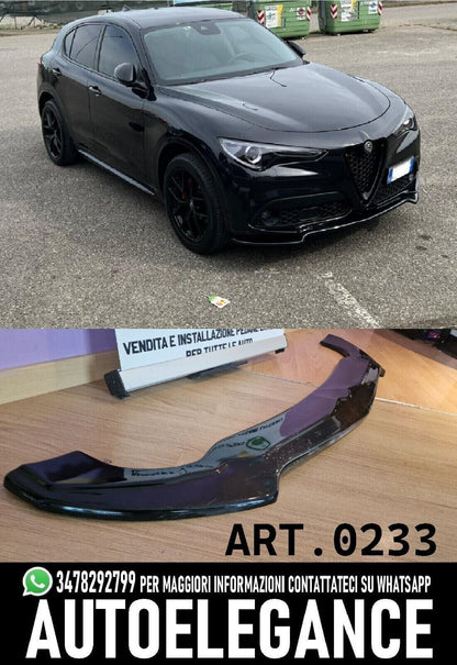 FRONT BUMPER SPLITTER SUITABLE FOR ALFA ROMEO STELVIO GLOSSY BLACK RS LOOK 