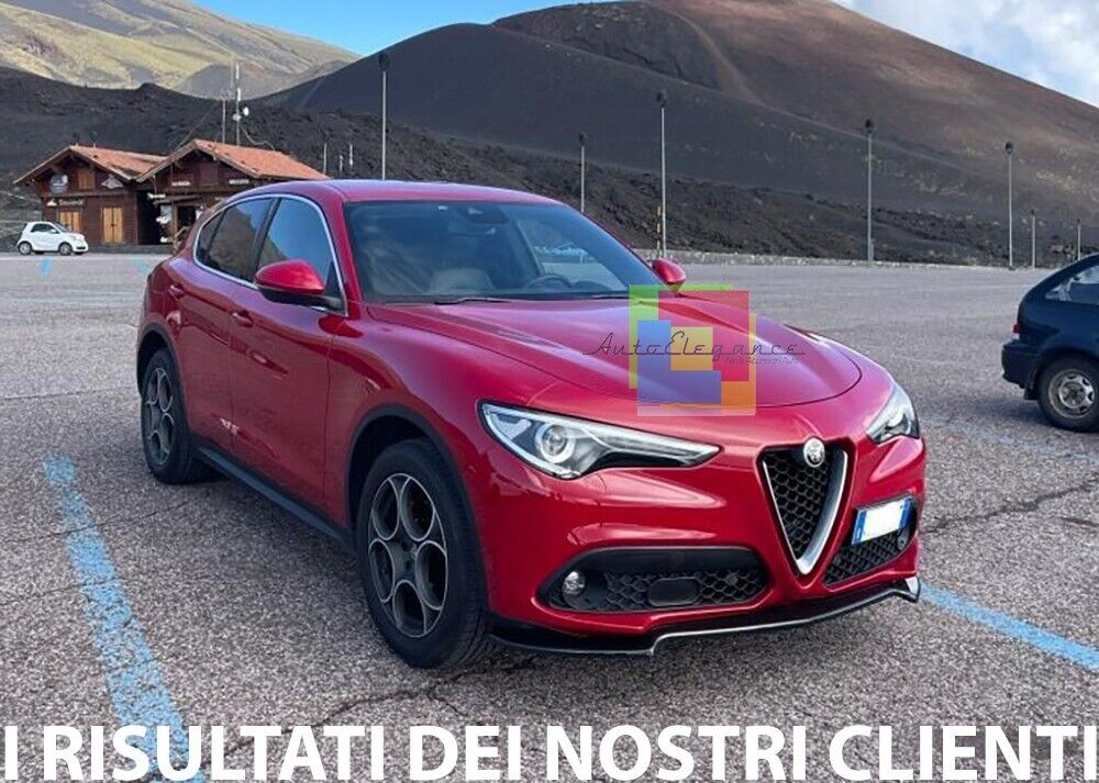 FRONT BUMPER SPLITTER SUITABLE FOR ALFA ROMEO STELVIO GLOSSY BLACK RS LOOK 