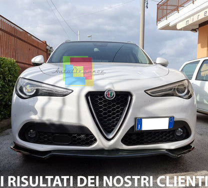 FRONT BUMPER SPLITTER SUITABLE FOR ALFA ROMEO STELVIO GLOSSY BLACK RS LOOK 
