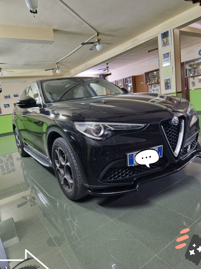 FRONT BUMPER SPLITTER SUITABLE FOR ALFA ROMEO STELVIO GLOSSY BLACK RS LOOK 