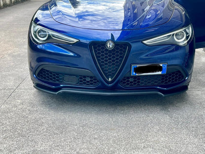 FRONT BUMPER SPLITTER SUITABLE FOR ALFA ROMEO STELVIO GLOSSY BLACK RS LOOK 