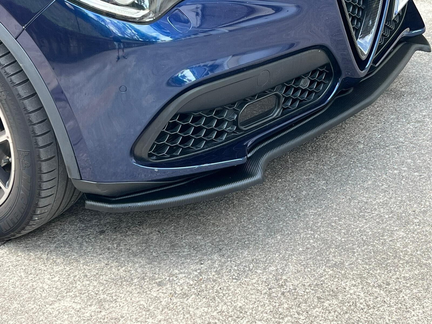 FRONT BUMPER SPLITTER SUITABLE FOR ALFA ROMEO STELVIO GLOSSY BLACK RS LOOK 