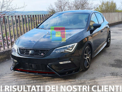 SOTTO PARAURTI ANTERIORE SEAT LEON 5F SPOILER FR ABS SPLITTER LAMA PROFILO ROSSO