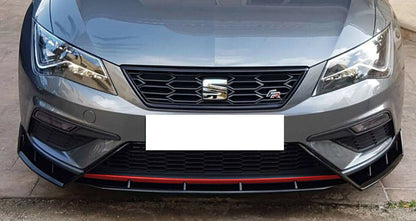 SOTTO PARAURTI ANTERIORE SEAT LEON 5F SPOILER FR ABS SPLITTER LAMA PROFILO ROSSO