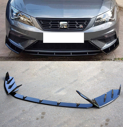 SEAT LEON 5F SPOILER FR SPOILER SOTTO PARAURTI ANTERIORE ABS NERO SPLITTER