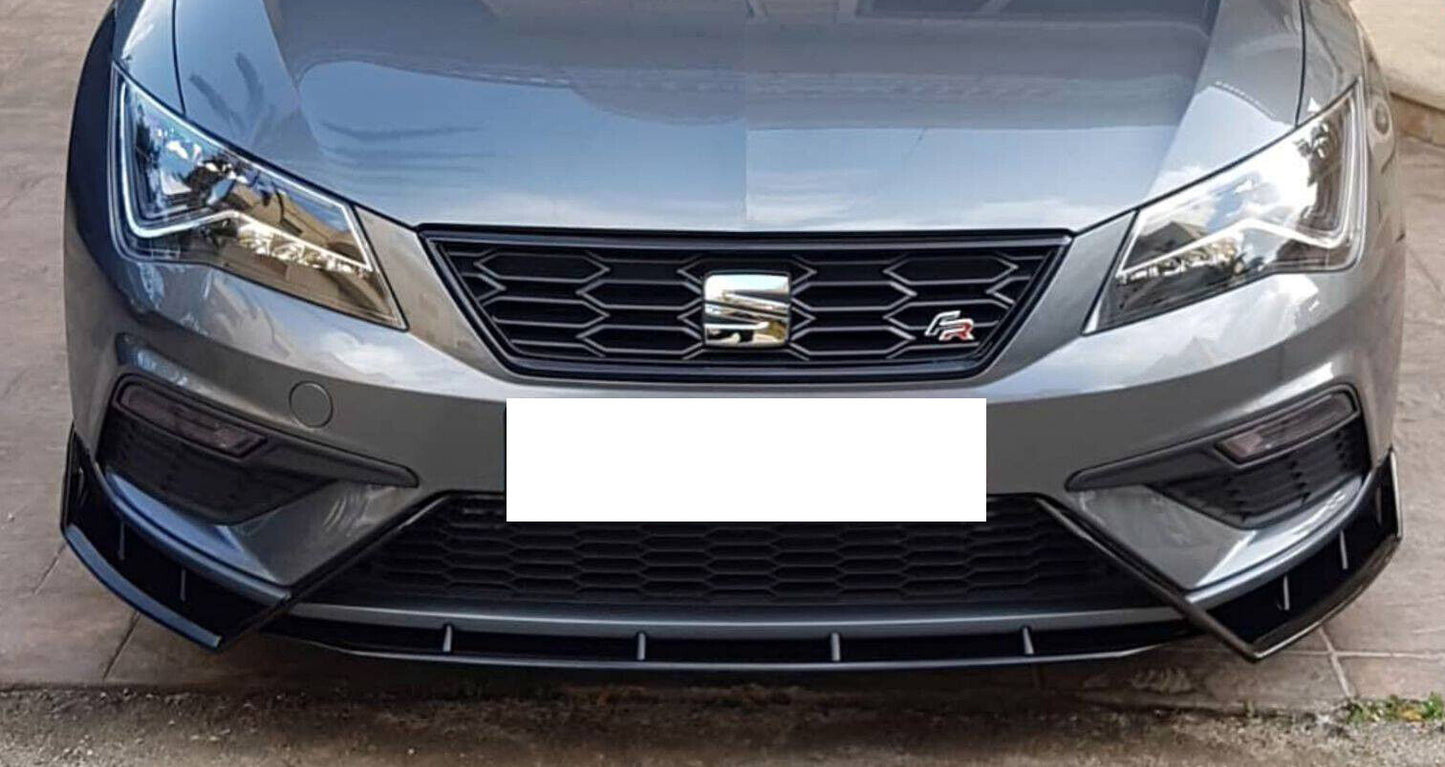 SEAT LEON 5F SPOILER FR SPOILER SOTTO PARAURTI ANTERIORE ABS NERO SPLITTER