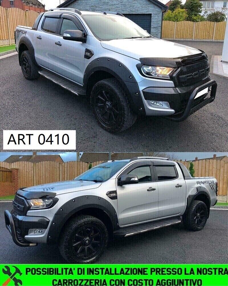 PARAFANGHI ALLARGATI PER FORD RANGER T6 T7 T8 LOOK SPORTIVO IN ABS TOP QUALITA