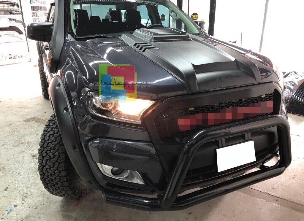 GRIGLIA MASCHERINA + LED NERO ADATTO PER FORD RANGER TK T6 T7 2015-2019