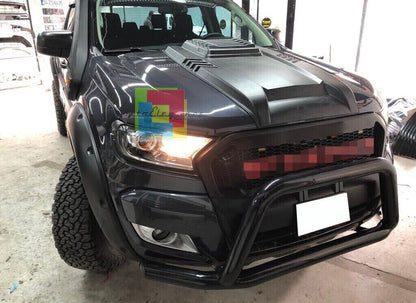 GRIGLIA MASCHERINA + LED NERO ADATTO PER FORD RANGER TK T6 T7 2015-2019