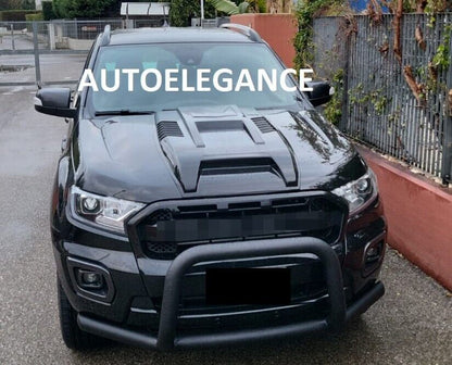 GRIGLIA MASCHERINA + LED NERO ADATTO PER FORD RANGER TK T6 T7 2015-2019