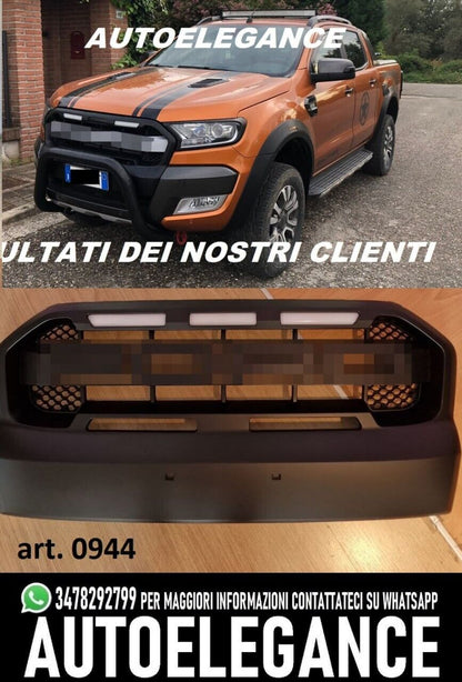 GRIGLIA ADATTA PER FORD RANGER T6 2015-2018 NERO OPACA + LED