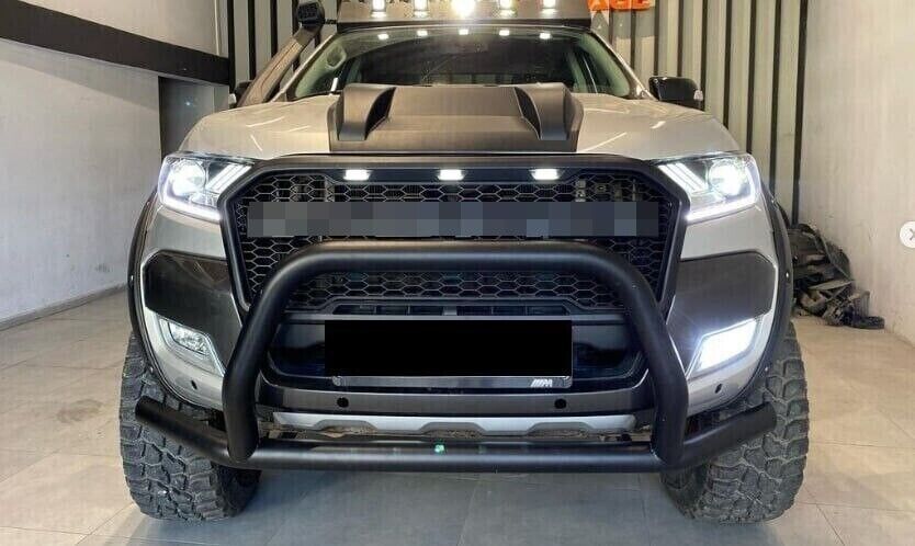 GRIGLIA ADATTA PER FORD RANGER T6 2015-2018 NERO OPACA + LED LOOK SPORTIVO