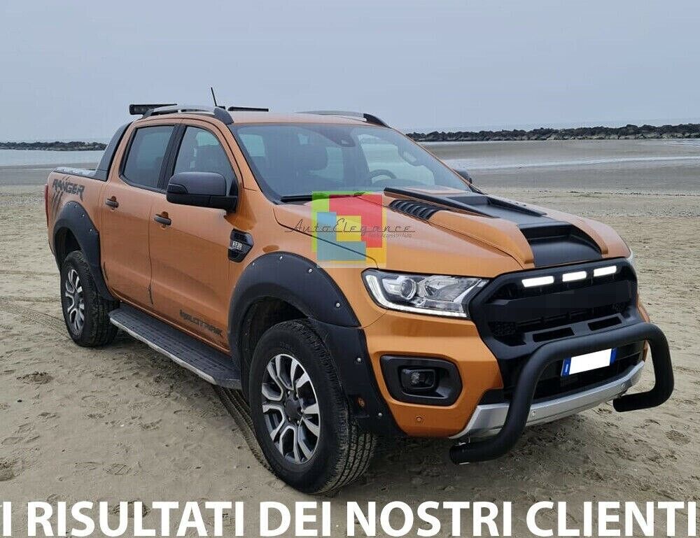 GRIGLIA ADATTA PER FORD RANGER T6 2015-2018 NERO OPACA + LED LOOK SPORTIVO