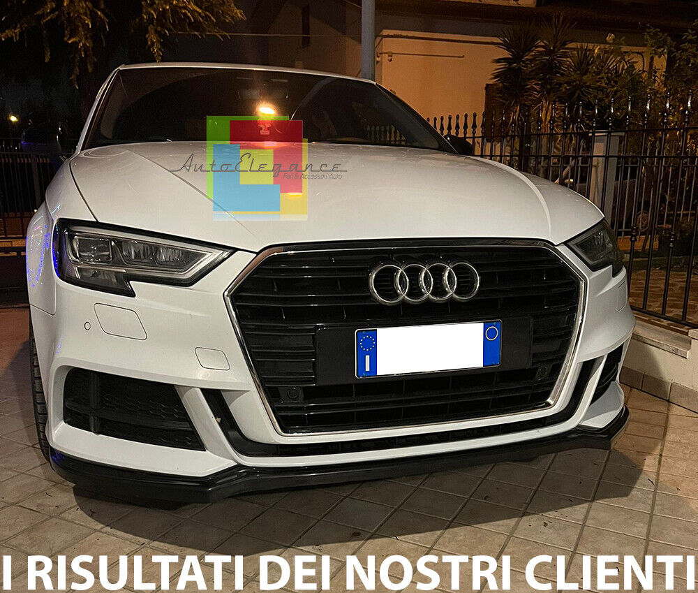 SOTTO PARAURTI ANTERIORE AUDI A3 8V SLINE 2017+ SPLITTER ABS PARAURTI SLINE NERO