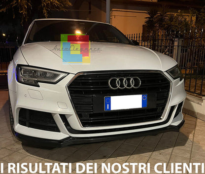 SOTTO PARAURTI ANTERIORE AUDI A3 8V SLINE 2017+ SPLITTER ABS PARAURTI SLINE NERO