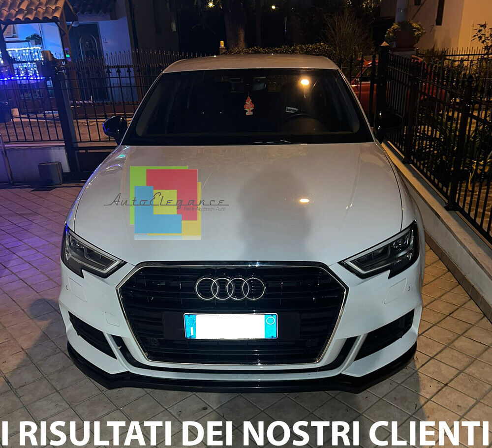 SOTTO PARAURTI ANTERIORE AUDI A3 8V SLINE 2017+ SPLITTER ABS PARAURTI SLINE NERO