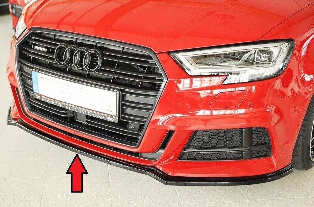 SPLITTER ADATTO PER AUDI A3 8V 2016-2019 LIFT S3 SLINE NERO LUCIDO (LISCIO)