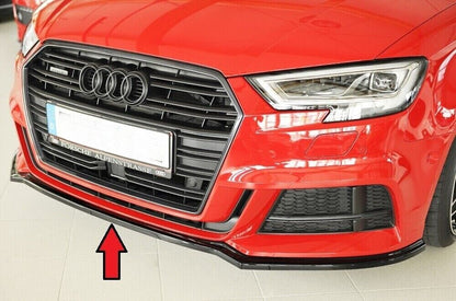 SPLITTER ADATTO PER AUDI A3 8V 2016-2019 LIFT S3 SLINE NERO LUCIDO (LISCIO)