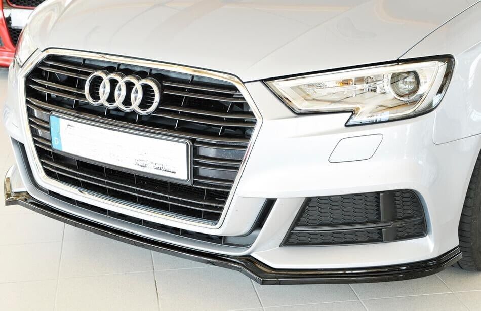 SPLITTER ADATTO PER AUDI A3 8V 2016-2019 LIFT S3 SLINE NERO LUCIDO (LISCIO)