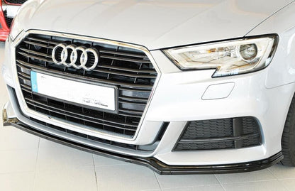 SPLITTER ADATTO PER AUDI A3 8V 2016-2019 LIFT S3 SLINE NERO LUCIDO (LISCIO)