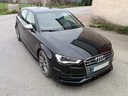 SPLITTER ADATTO PER AUDI A3 8V 2012-2016 S3 SLINE LOOK NERO LUCIDO