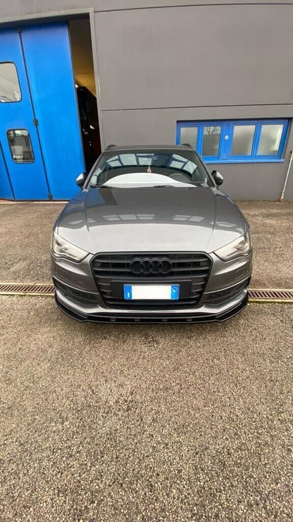 SPLITTER ADATTO PER AUDI A3 8V 2012-2016 S3 SLINE LOOK NERO LUCIDO