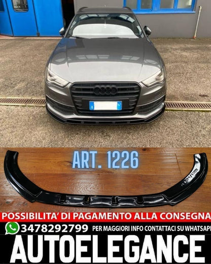 SPLITTER ADATTO PER AUDI A3 8V 2012-2016 S3 SLINE LOOK NERO LUCIDO