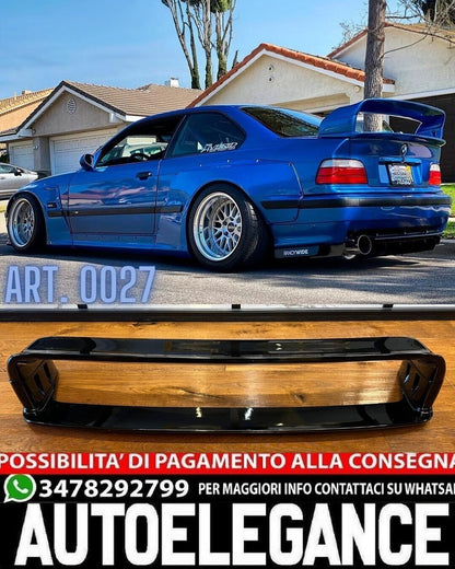 ✨SPOILER ADATTO PER BMW SERIE 3 E36 LOOK M3 GT DESIGN NERO LUCIDO✨