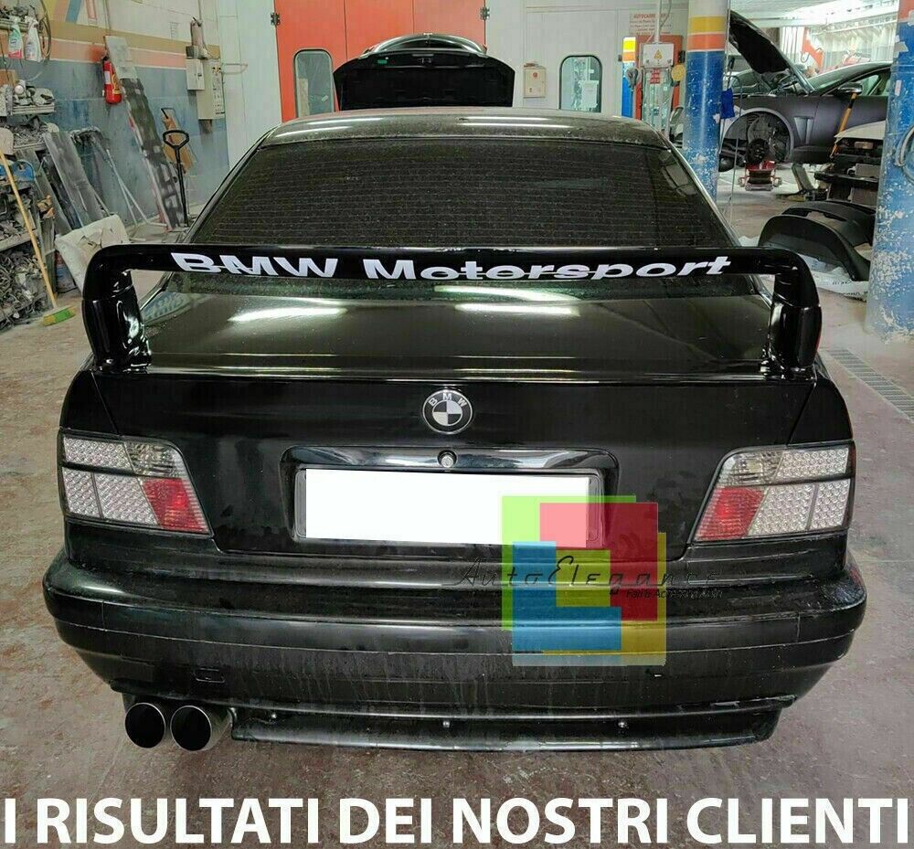 SPOILER TUNING M3 POSTERIORE COFANO BMW SERIE 3 E36 BERLINA COUPE NERO LUCIDO 00