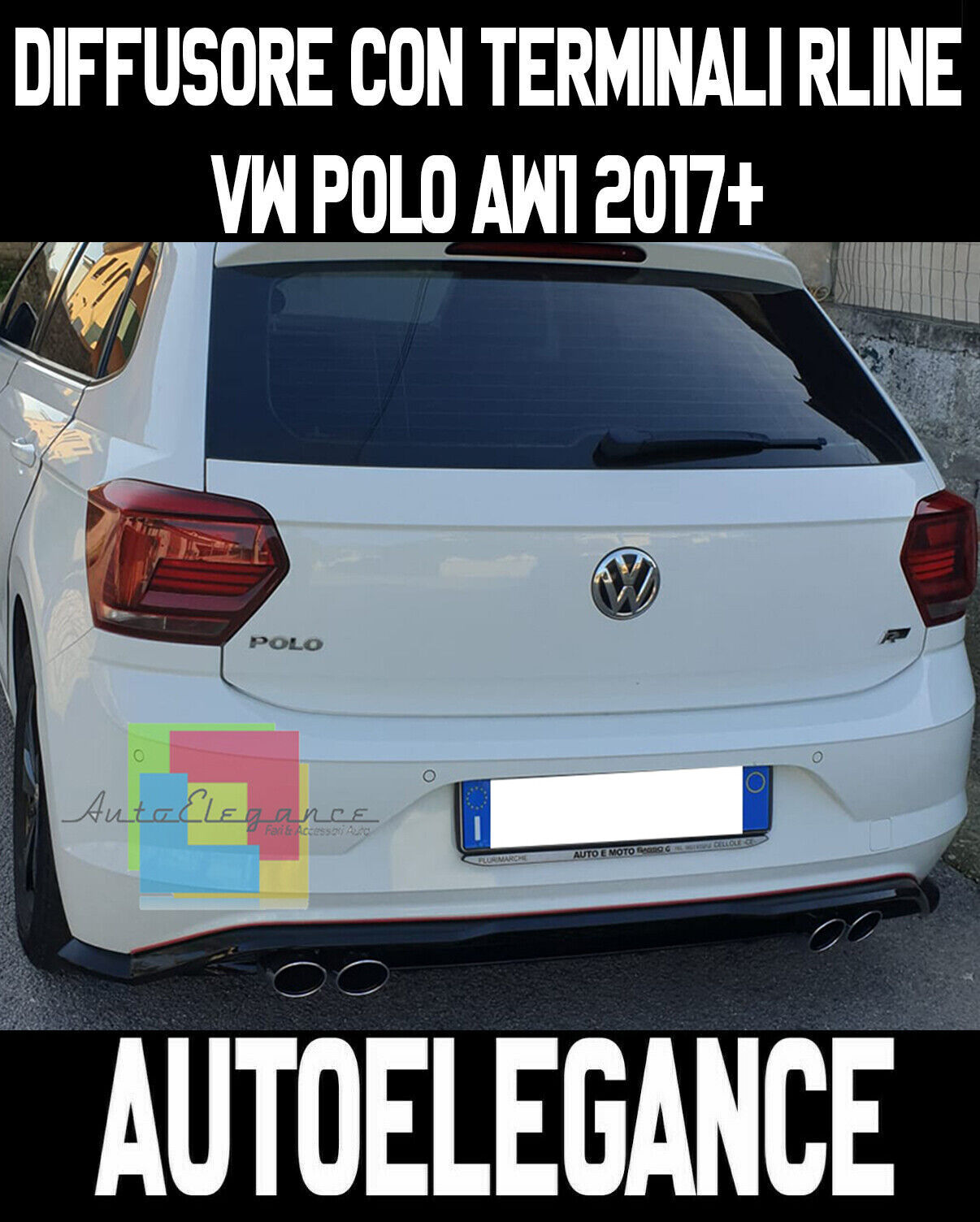 VW POLO AW1 DIFFUSORE POSTERIORE SOTTO PARAURTI ABS 2020+restyling