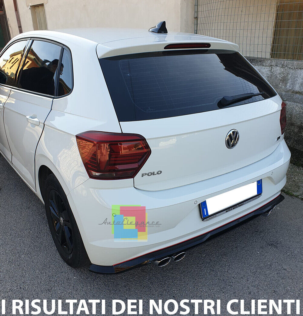 VW POLO AW1 DIFFUSORE POSTERIORE SOTTO PARAURTI QUATTRO TERMINALI ABS NERO ..-