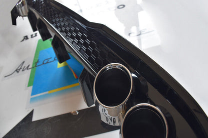 VW POLO AW1 DIFFUSORE POSTERIORE SOTTO PARAURTI QUATTRO TERMINALI ABS NERO ..-
