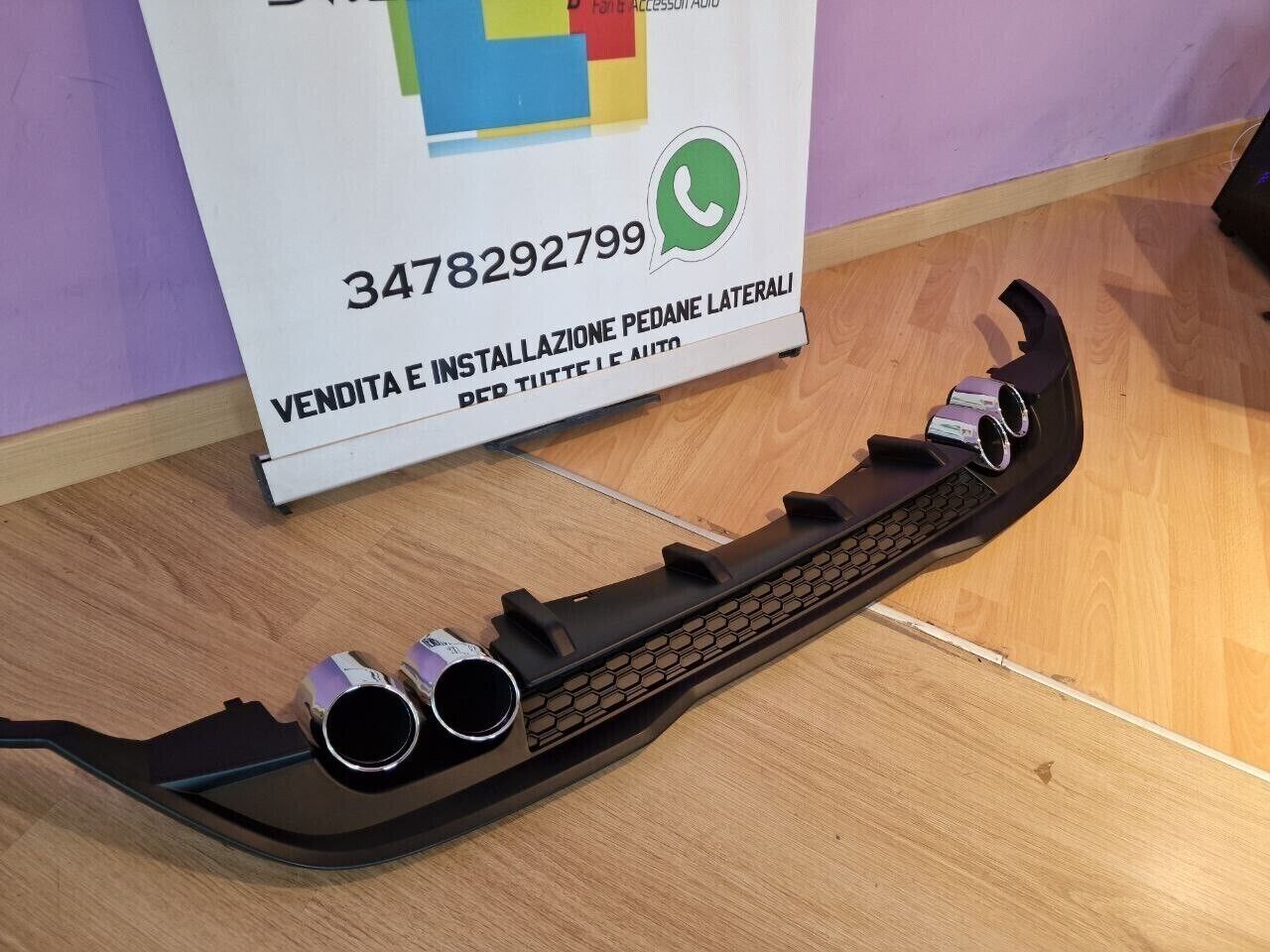 DIFFUSER SUITABLE FOR VW POLO AW1 2017+ GTI LOOK BLACK (WITH TERMINALS) 