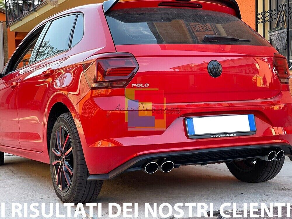 DIFFUSER SUITABLE FOR VW POLO AW1 2017+ GTI LOOK BLACK (WITH TERMINALS) 