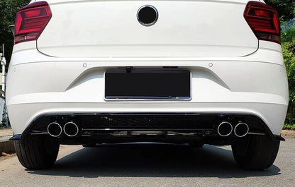 VW POLO AW1 DIFFUSORE POSTERIORE SOTTO PARAURTI QUATTRO TERMINALI ABS NERO -