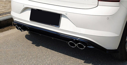 VW POLO AW1 DIFFUSORE POSTERIORE SOTTO PARAURTI QUATTRO TERMINALI ABS NERO -